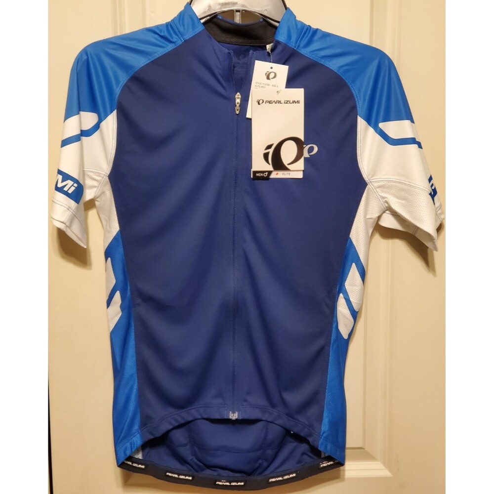Pearl Izumi Elite Men's Cycling Jersey Full-Zip W/Back Pockets Blue SMALL -NEW